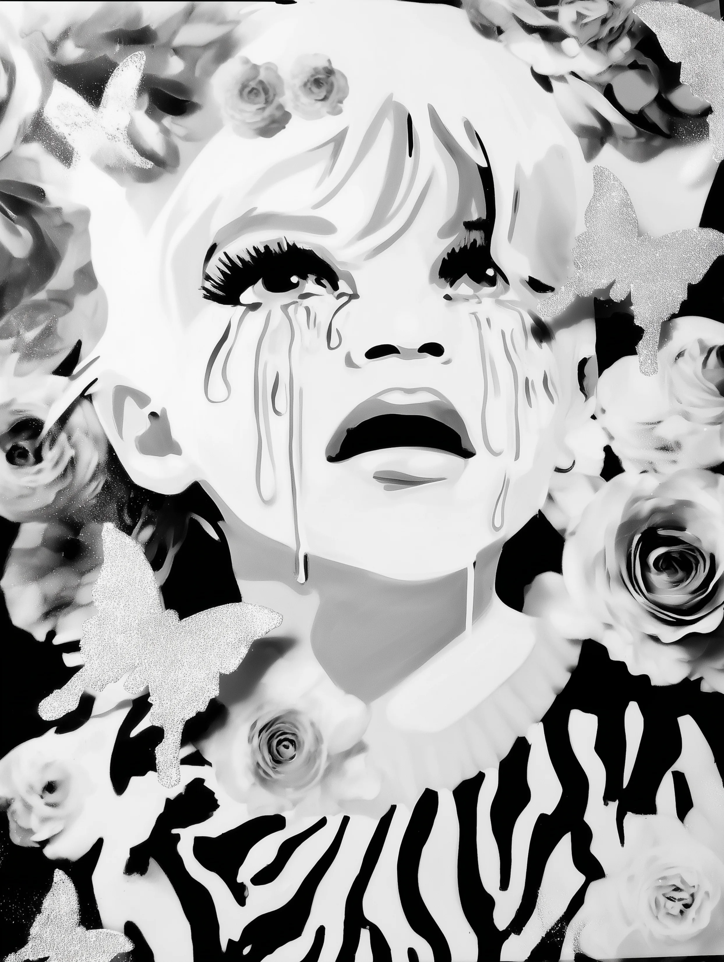 Free printable crying coloring page for adults featuring blond child crying